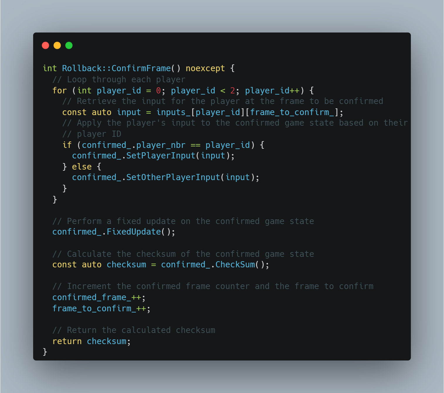 The ConfirmFrame method