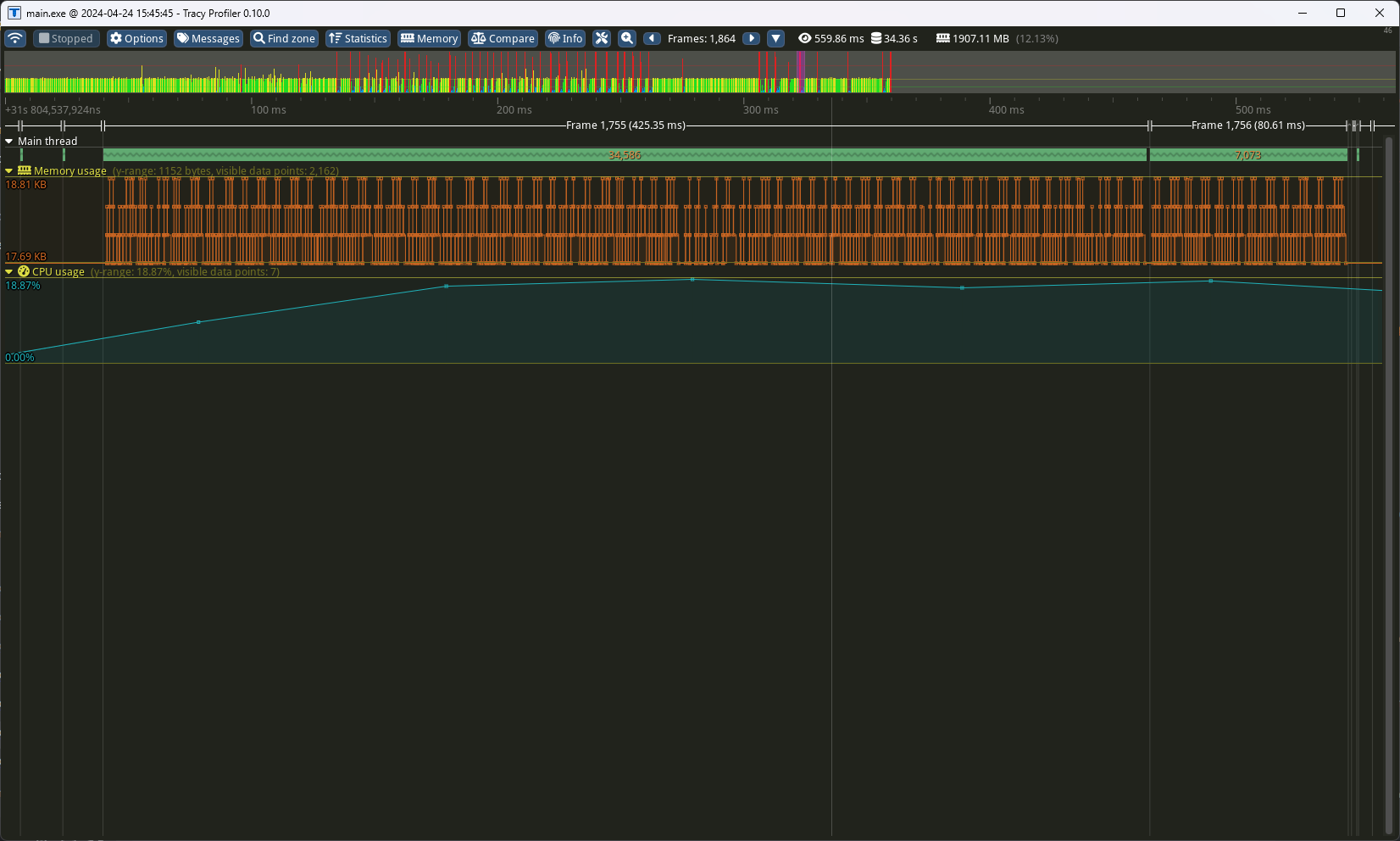 profiling before adding the confirm frame