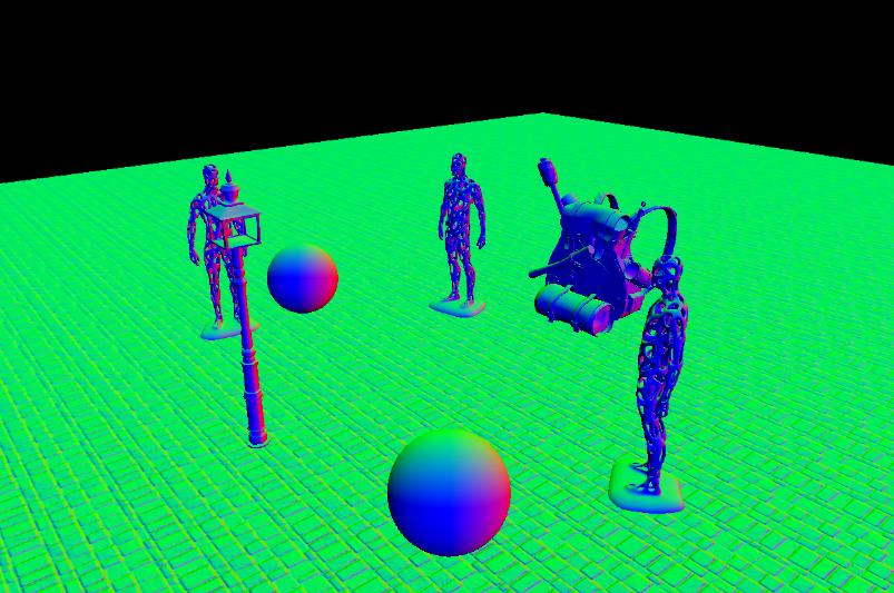 normals (RGB) and roughness (A)